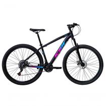 Bicicleta Aro 29 Ksw Xlt 24v Freio A Disco Suspensão Mountain Bike Alumínio Preto-pink-azul 19 Bicicleta Aro 29 Ksw Xlt 24v Freio A Disco Suspensão Mountain Bike Alumínio Preto-pink-azul 19