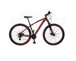 Bicicleta Aro 29 Ksw Xlt 24v Freio A Disco Suspensão Mountain Bike Alumínio - Preto/Vermelho/Laranja