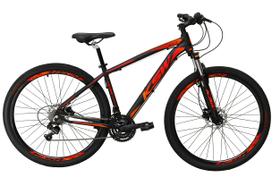 Bicicleta Aro 29 Ksw Xlt 24v K7 Câmbios Shimano Freio Hidráulico Garfo com Trava - Preto/Vermelho/Laranja