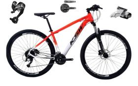 Bicicleta Aro 29 Ksw Xlt 27v Câmbios Shimano Altus Freios Hidráulicos Garfo Com Trava - Laranja/Branco