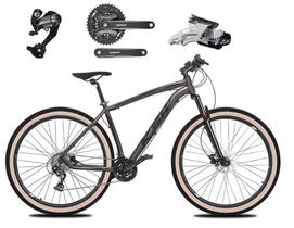 Bicicleta Aro 29 Ksw Xlt 27v Câmbios Shimano Altus Freios Hidráulicos Garfo Com Trava Pneu Bege - Grafite