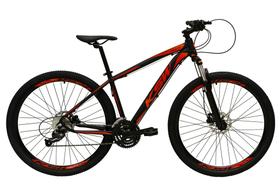 Bicicleta aro 29 Ksw Xlt 27v Freio Disco Hidráulico Garfo Trava Preto com Vermelho e Laranja Tam.15 Alumínio