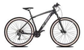 Bicicleta Aro 29 Ksw Xlt 27v Freio Hidráulico K7 Garfo com Trava Pneu com Faixa Bege - Preto/Prata Bicicleta Aro 29 Ksw Xlt 27v Freio Hidráulico K7 Garfo com Trava Pneu com Faixa Bege - Preto/Prata