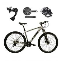 Bicicleta Aro 29 Ksw Xlt Alívio E Altus 27v Freio Hidráulico Garfo Trava - Prata Tam.17