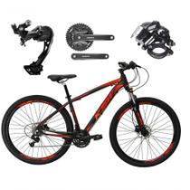 Bicicleta Aro 29 Ksw Xlt Alívio E Altus 27v Freio Hidráulico Garfo Trava - Preto/vermelho/laranja Tam.19 Bicicleta Aro 29 Ksw Xlt Alívio E Altus 27v Freio Hidráulico Garfo Trava - Preto/vermelho/laranja Tam.19