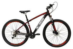 Bicicleta Aro 29 Ksw Xlt Alumínio 24v Câmbios Shimano Garfo com Trava no Ombro - Preto/Vermelho/Branco