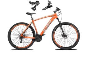 Bicicleta Aro 29 Ksw Xlt Alumínio 24v Câmbios Shimano Garfo Suspensão - Laranja/Prata