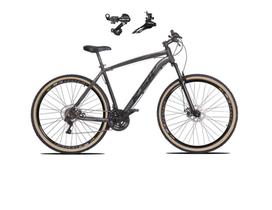 Bicicleta Aro 29 Ksw Xlt Alumínio 24v Câmbios Shimano Garfo Suspensão Pneu com Faixa Bege - Grafite