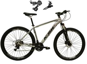 Bicicleta Aro 29 Ksw Xlt Alumínio 24v Câmbios Shimano Garfo Suspensão - Prata/Preto