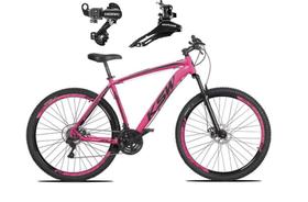 Bicicleta Aro 29 Ksw Xlt Alumínio 24v Câmbios Shimano Garfo Suspensão - Rosa/Preto