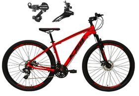Bicicleta Aro 29 Ksw Xlt Alumínio 24v Câmbios Shimano Garfo Suspensão - Vermelha