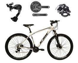 Bicicleta Aro 29 Ksw Xlt Alumínio Câmbio Traseiro Shimano Alívio e Altus 27v Freio Hidráulico Garfo Com Trava - Branca