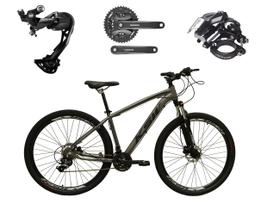 Bicicleta Aro 29 Ksw Xlt Alumínio Câmbio Traseiro Shimano Alívio e Altus 27v Freio Hidráulico Garfo Com Trava - Grafite