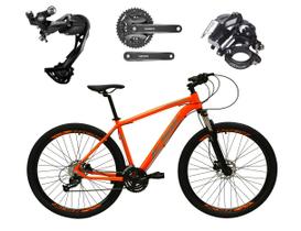 Bicicleta Aro 29 Ksw Xlt Alumínio Câmbio Traseiro Shimano Alívio e Altus 27v Freio Hidráulico Garfo Com Trava - Laranja