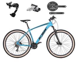 Bicicleta Aro 29 Ksw Xlt Alumínio Câmbio Traseiro Shimano Alívio e Altus 27v Freio Hidráulico Garfo Com Trava Pneu com Faixa Bege - Azul