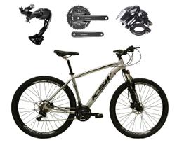 Bicicleta Aro 29 Ksw Xlt Alumínio Câmbio Traseiro Shimano Alívio e Altus 27v Freio Hidráulico Garfo Com Trava - Prata