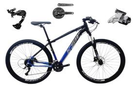 Bicicleta Aro 29 Ksw Xlt Alumínio Câmbio Traseiro Shimano Alívio e Altus 27v Freio Hidráulico Garfo Com Trava - Preto/Azul