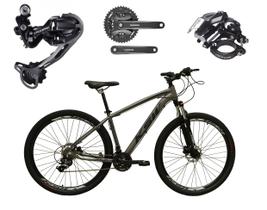 Bicicleta Aro 29 Ksw Xlt Alumínio Câmbio Traseiro Shimano Deore e Altus 27v Freio Hidráulico Garfo Com Trava - Grafite