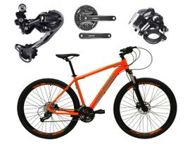 Bicicleta Aro 29 Ksw Xlt Alumínio Câmbio Traseiro Shimano Deore e Altus 27v Freio Hidráulico Garfo Com Trava - Laranja - 17