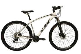 Bicicleta Aro 29 Ksw Xlt Câmbios Shimano 24v K7 Freios Hidráulicos Garfo Com Trava - Branco/Preto