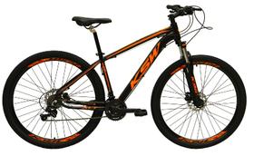 Bicicleta Aro 29 Ksw Xlt Câmbios Shimano 24v K7 Freios Hidráulicos Garfo Com Trava - Preto/Laranja