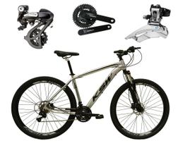 Bicicleta Aro 29 Ksw Xlt Câmbios Shimano Altus 24v K7 Alumínio Freios Hidráulicos Garfo Com Trava Prata Tam. 21