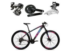 Bicicleta Aro 29 Ksw Xlt Câmbios Shimano Altus 24v K7 Alumínio Freios Hidráulicos Garfo Com Trava - Preto/Pink/Azul