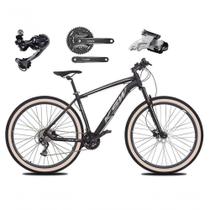 Bicicleta Aro 29 Ksw Xlt Deore E Altus 27v Freio Hidráulico Garfo Trava Pneu Faixa Bege - Preto-prata Tam.17