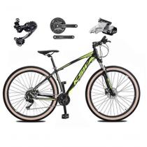 Bicicleta Aro 29 Ksw Xlt Deore E Altus 27v Freio Hidráulico Garfo Trava Pneu Faixa Bege - Preto-verde Tam.19 Bicicleta Aro 29 Ksw Xlt Deore E Altus 27v Freio Hidráulico Garfo Trava Pneu Faixa Bege - Preto-verde Tam.19