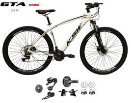 Bicicleta Aro 29 KSW XLT Kit 2x9 Gta Sunrun Freio Disco K7 11/36 Pedivela 24/38d Garfo com Trava - Branco