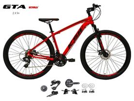 Bicicleta Aro 29 KSW XLT Kit 2x9 Gta Sunrun Freio Disco K7 11/36 Pedivela 24/38d Garfo com Trava - Vermelho Bicicleta Aro 29 KSW XLT Kit 2x9 Gta Sunrun Freio Disco K7 11/36 Pedivela 24/38d Garfo com Trava - Vermelho