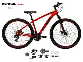 Bicicleta Aro 29 KSW XLT Kit 2x9 Gta Sunrun Freio Disco K7 11/36 Pedivela 24/38d Garfo com Trava - Vermelho