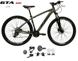 Bicicleta Aro 29 KSW XLT Kit 2x9 Gta Sunrun Freio Disco K7 11/36 Pedivela 24/38d Garfo com Trava