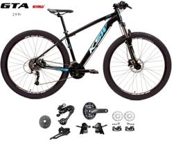 Bicicleta Aro 29 Ksw Xlt Kit 2x9 Gta Sunrun Freio Disco K7 Garfo com Trava Preto/Azul