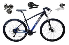 Bicicleta aro 29 Ksw Xlt Shimano Altus 24V Freio a Disco Hidráulico Garfo com Trava - Preto/Azul