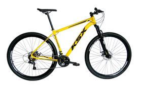 Bicicleta Aro 29 KSX 21v Câmbio Indexado Freio a Disco Amarelo com AD Preto