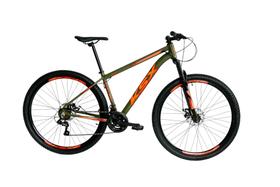 Bicicleta Aro 29 KSX 21v Câmbios Shimano Freio Disco Verde Militar com Laranja