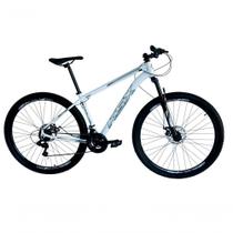 Bicicleta Aro 29 Ksx Sd7 21v Cabos Internos Alumínio Freios A Disco Garfo Suspensão Branco Prata Tamanho 15 Bicicleta Aro 29 Ksx Sd7 21v Cabos Internos Alumínio Freios A Disco Garfo Suspensão Branco Prata Tamanho 15