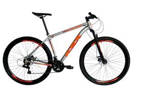 Bicicleta Aro 29 Ksx Sd7 21v Cabos Internos Alumínio Freios a Disco Garfo Suspensão Prata/Laranja