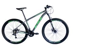 Bicicleta Aro 29 Ksx Sd7 Alumínio 21v Cabos Internos Freios a Disco Garfo Suspensão Grafite/Verde