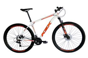 Bicicleta Aro 29 Ksx Sd7 Alumínio 21v Freios a Disco Cabos Internos Garfo Suspensão Branco/Laranja