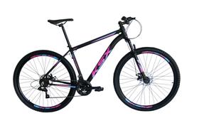 Bicicleta Aro 29 Ksx Sd7 Alumínio 21v Freios a Disco Cabos Internos Garfo Suspensão Preto/Pink/Azul