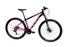 Bicicleta Aro 29 Ksx Sd7 Alumínio 21v Freios a Disco Cabos Internos Garfo Suspensão Rosa/Preto