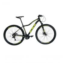 Bicicleta Aro 29 Ksx Sd7 Feminina 21v Cabos Internos Alumínio Freios A Disco Garfo Suspensão Preto Amarelo Tamanho 15