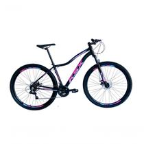 Bicicleta Aro 29 Ksx Sd7 Feminina 21v Cabos Internos Alumínio Freios A Disco Garfo Suspensão Preto Pink Azul Tamanho 17