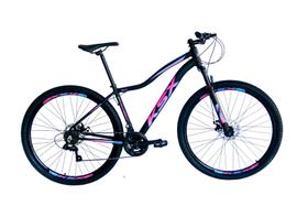 Bicicleta Aro 29 Ksx Sd7 Feminina 21v Cabos Internos Alumínio Freios a Disco Garfo Suspensão Preto/Pink/Azul