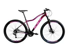 Bicicleta Aro 29 Ksx Sd7 Feminina 21v Cabos Internos Alumínio Freios a Disco Garfo Suspensão Preto/Roxo