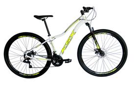 Bicicleta Aro 29 Ksx Sd7 Feminina Alumínio 21v Cabos Internos Freios a Disco Garfo Suspensão Branco/Amarelo