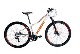 Bicicleta Aro 29 Ksx Sd7 Feminina Alumínio 21v Cabos Internos Freios a Disco Garfo Suspensão Branco/Laranja