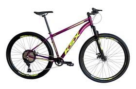 Bicicleta Aro 29 Mtb Ksx Sd7 12v Freio a Disco Hidráulico K7 11/50 Garfo com Trava Kit 1x12 Roxo/Amarelo